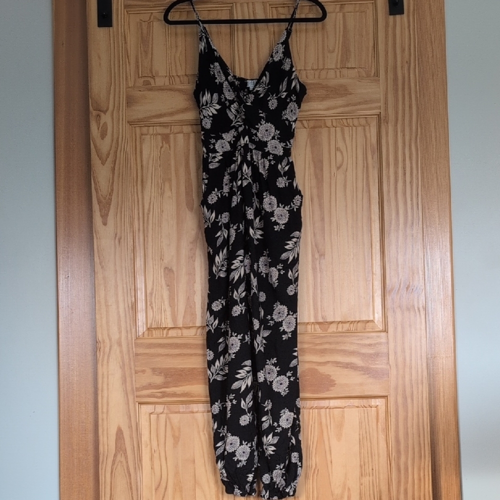 Elegant Black Floral Jumpsuit